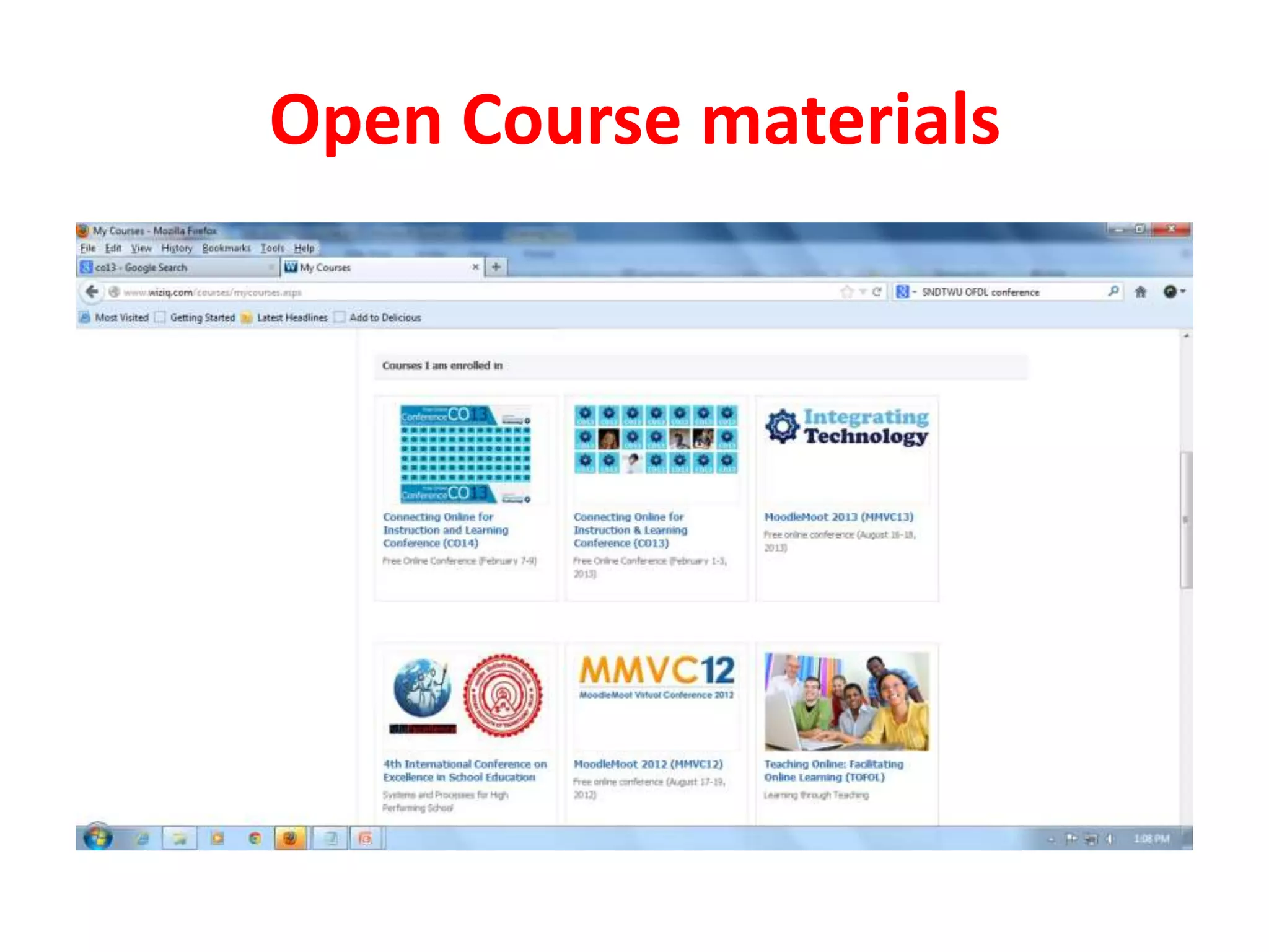 Open Course materials
 