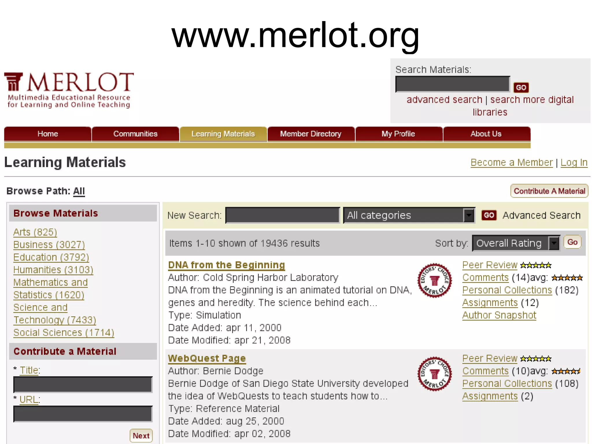 www.merlot.org
 