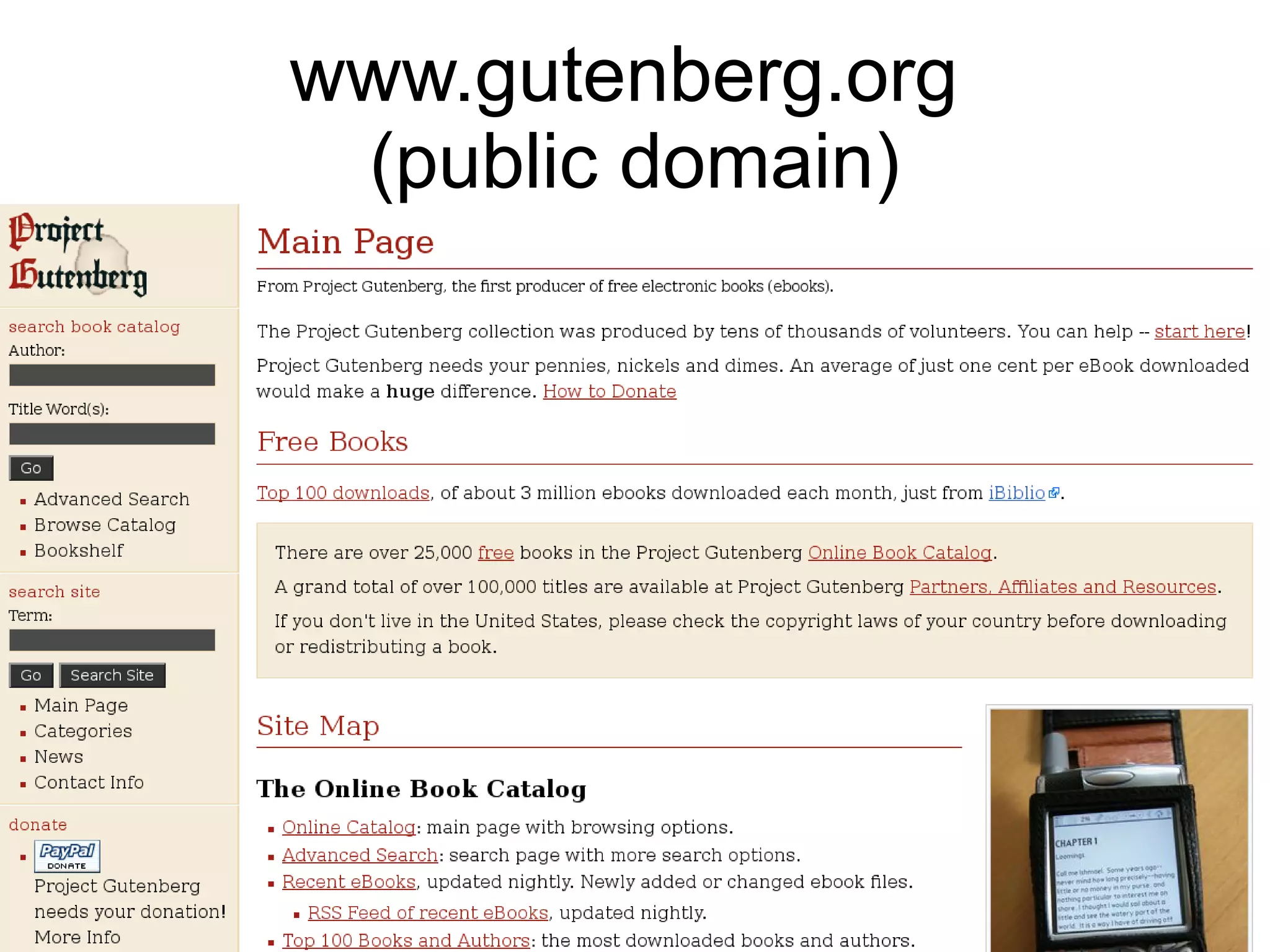 www.gutenberg.org
 (public domain)
 