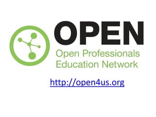 Open Policy Institute
• Landscape
  – Massive potential for scale with open policy
  – Many examples already!
     •   DOL TAACCCT
     •   Textbooks: California open textbook legislation
     •   National legislation: Netherlands, Australia
     •   City legislation: Sao Paulo, San Francisco
     •   GLAM: Europeana
     •   IGOs: World Bank, COL
     •   Institutions: Harvard Open Access Policy
 