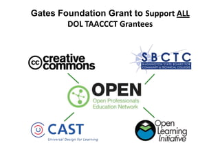 DOL Trade Adjustment Assistance Community College and Career Grant Program (TAACCCT)
Grant Total: $2 billion
Deployed in 4 rounds 2011-2014


                                                                                       Services
                                                              Overall Open Reqts.




            TAACCT Priorities
 