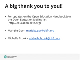 Open Education Handbook Booksprint