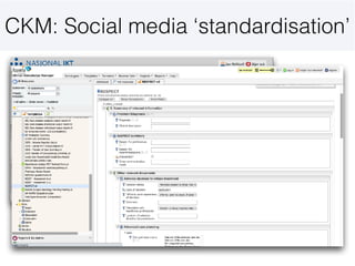 CKM: Social media ‘standardisation’
 