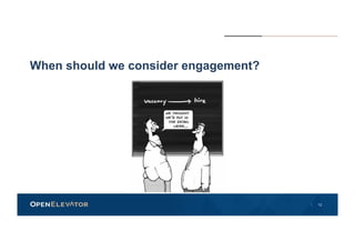 openelevator.com
When should we consider engagement?
12
 