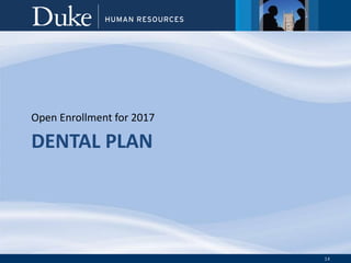 14
DENTAL PLAN
Open Enrollment for 2017
 