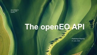 Open EO introduction by Pratichhya Sharma | PDF