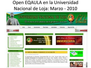 Open EQAULA en la Universidad
Nacional de Loja: Marzo - 2010




                                 54
 