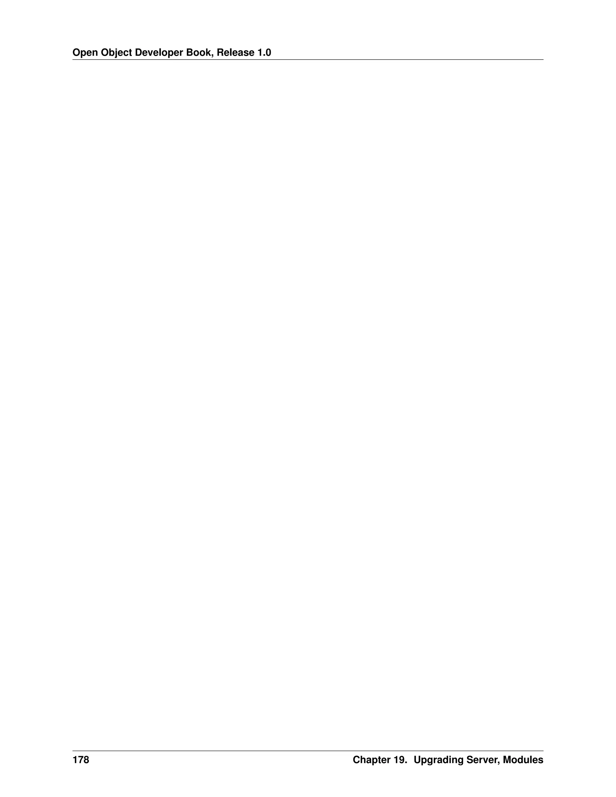 Open Object Developer Book, Release 1.0 178 Chapter 19. Upgrading Server, Modules 