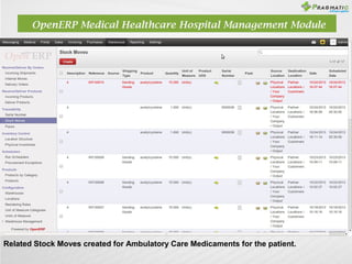 OpenERP Medical Healthcare Hospital Management Module

Related Stock Moves created for Ambulatory Care Medicaments for the...