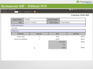 Restaurant Bill – Without POS

 