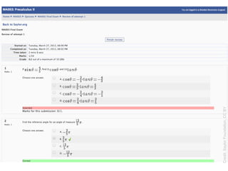 Saylor.org: Precalculus II
47


        Saylor.org developed “Final” exam




                                             Credit: Saylor Foundation, CC BY
 