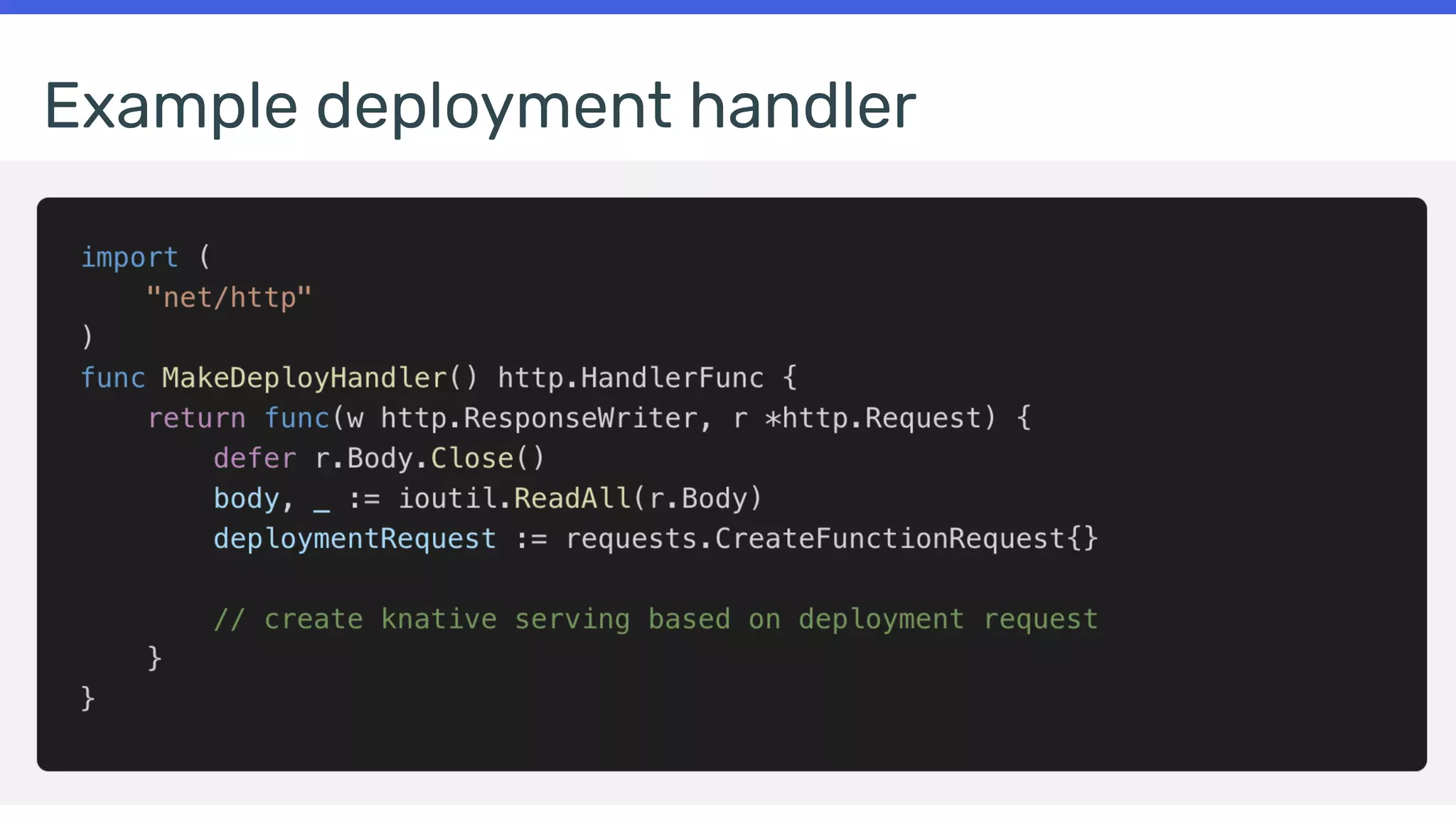 Example deployment handler
 