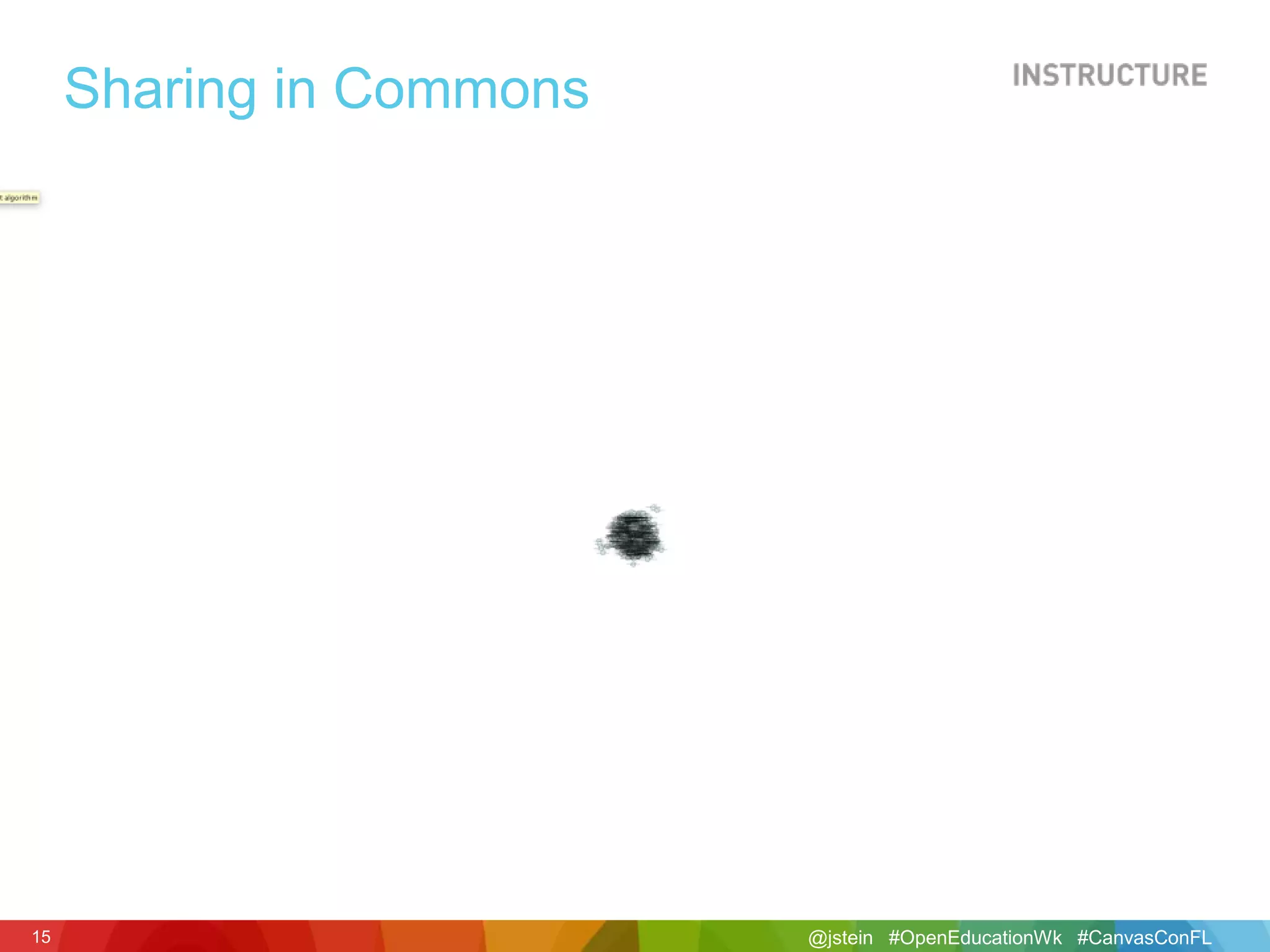 @jstein #OpenEducationWk #CanvasConFL15
Sharing in Commons
 