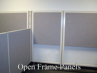 Open frame panels with text