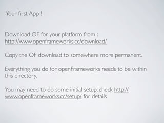 Openframeworks Examples Open frameworks 101_fitc | PDF