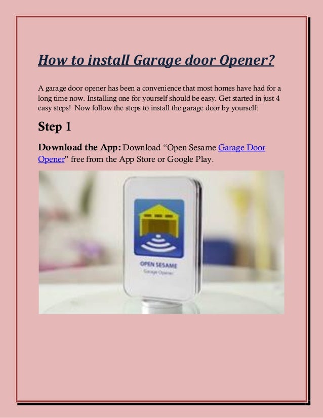 Open Garage Door With Phone