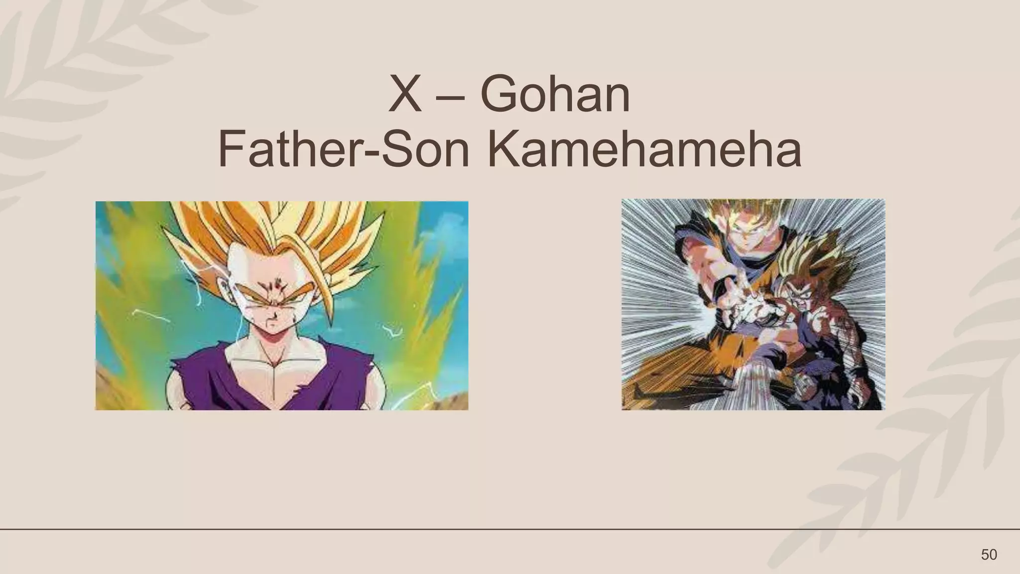 50
X – Gohan
Father-Son Kamehameha
 
