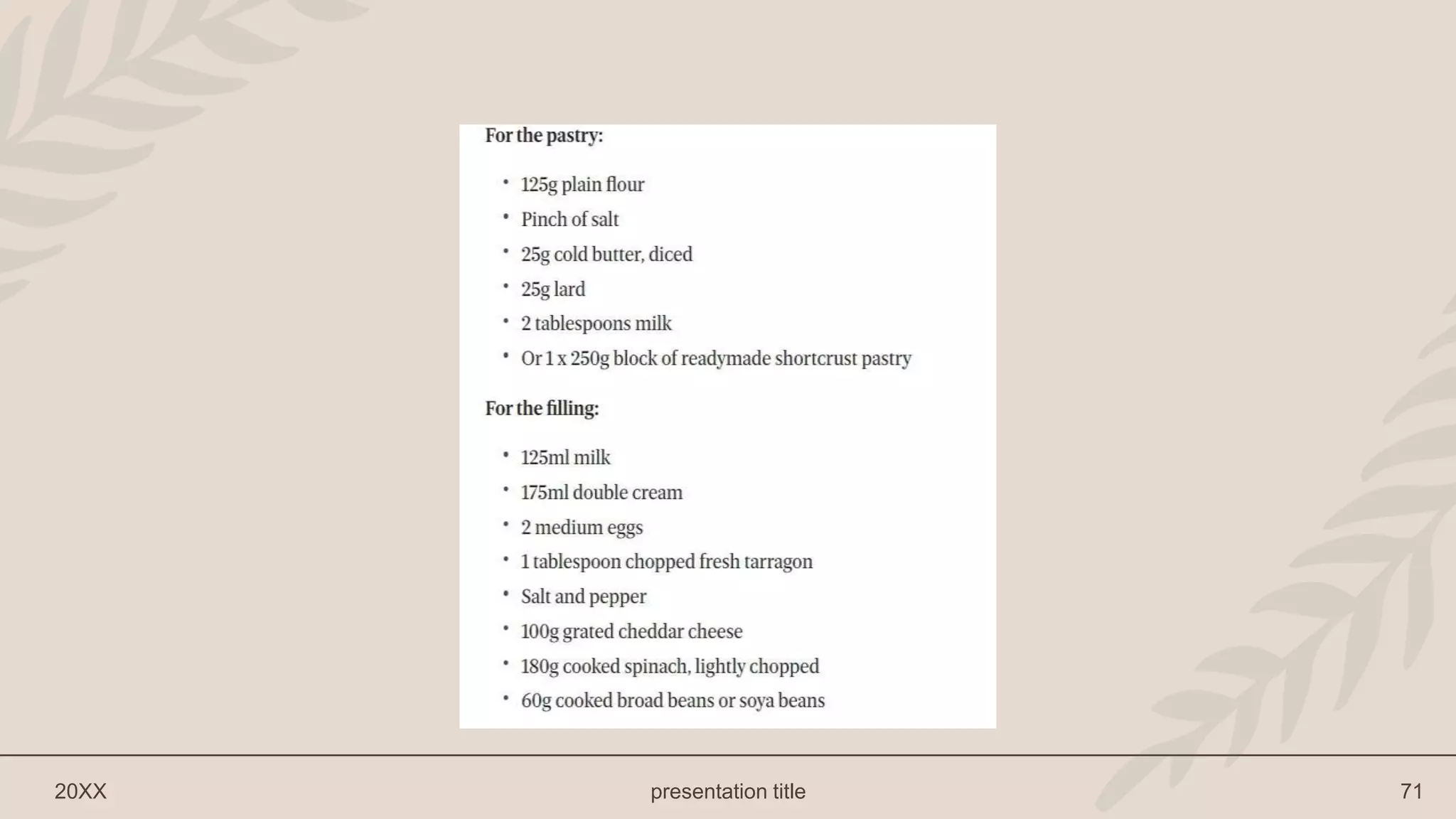 20XX presentation title 71
 