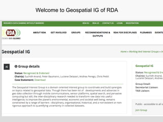 Welcome to Geospatial IG of RDA
 