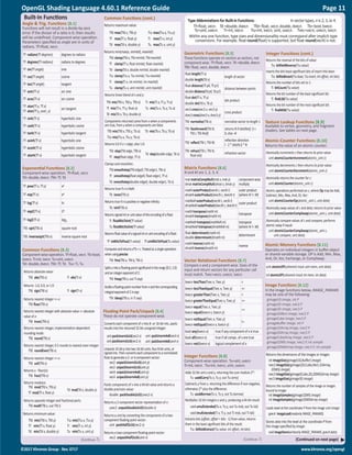 OpenGL 4.6 Reference Guide | PDF