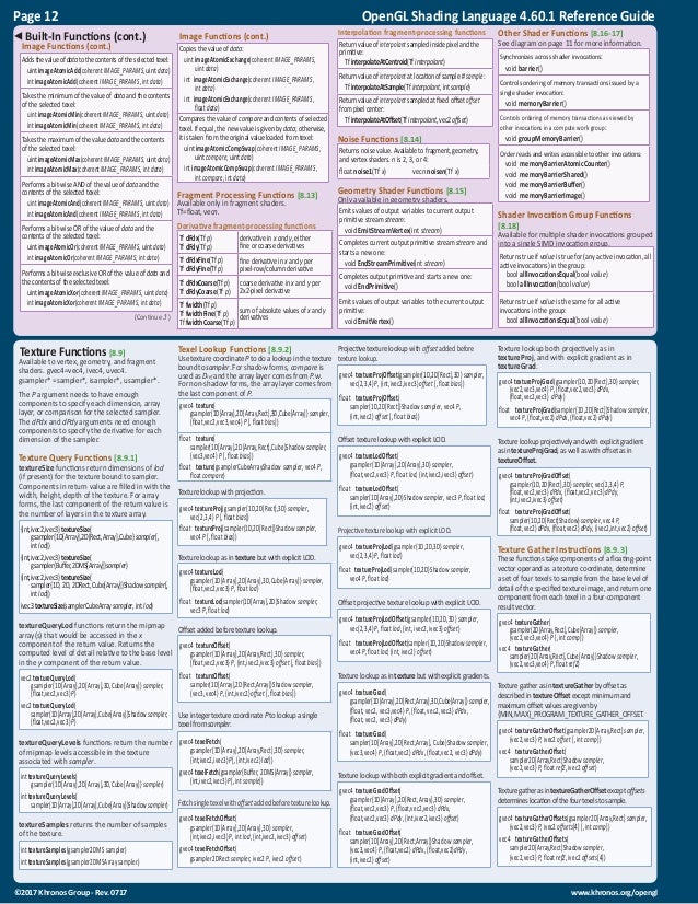 OpenGL 4.6 Reference Guide