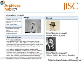 28
http://archiveshub.ac.uk/linkinglives/
 
