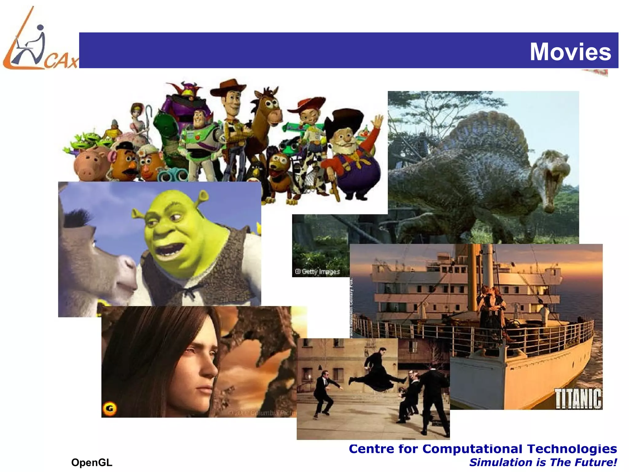 Movies




         Centre for Computational Technologies
OpenGL                   Simulation is The Future!
 
