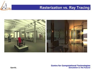 Rasterization vs. Ray Tracing




               Centre for Computational Technologies
OpenGL                         Simulation is The Future!
 