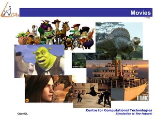 Movies




         Centre for Computational Technologies
OpenGL                   Simulation is The Future!
 