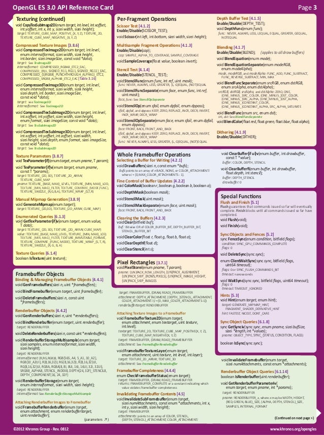 opengl 3.3 reference card