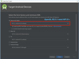 OpenGL ES 3.1 need API 21+
 