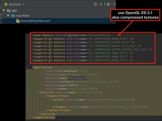 use OpenGL ES 3.1
also compressed textures
 