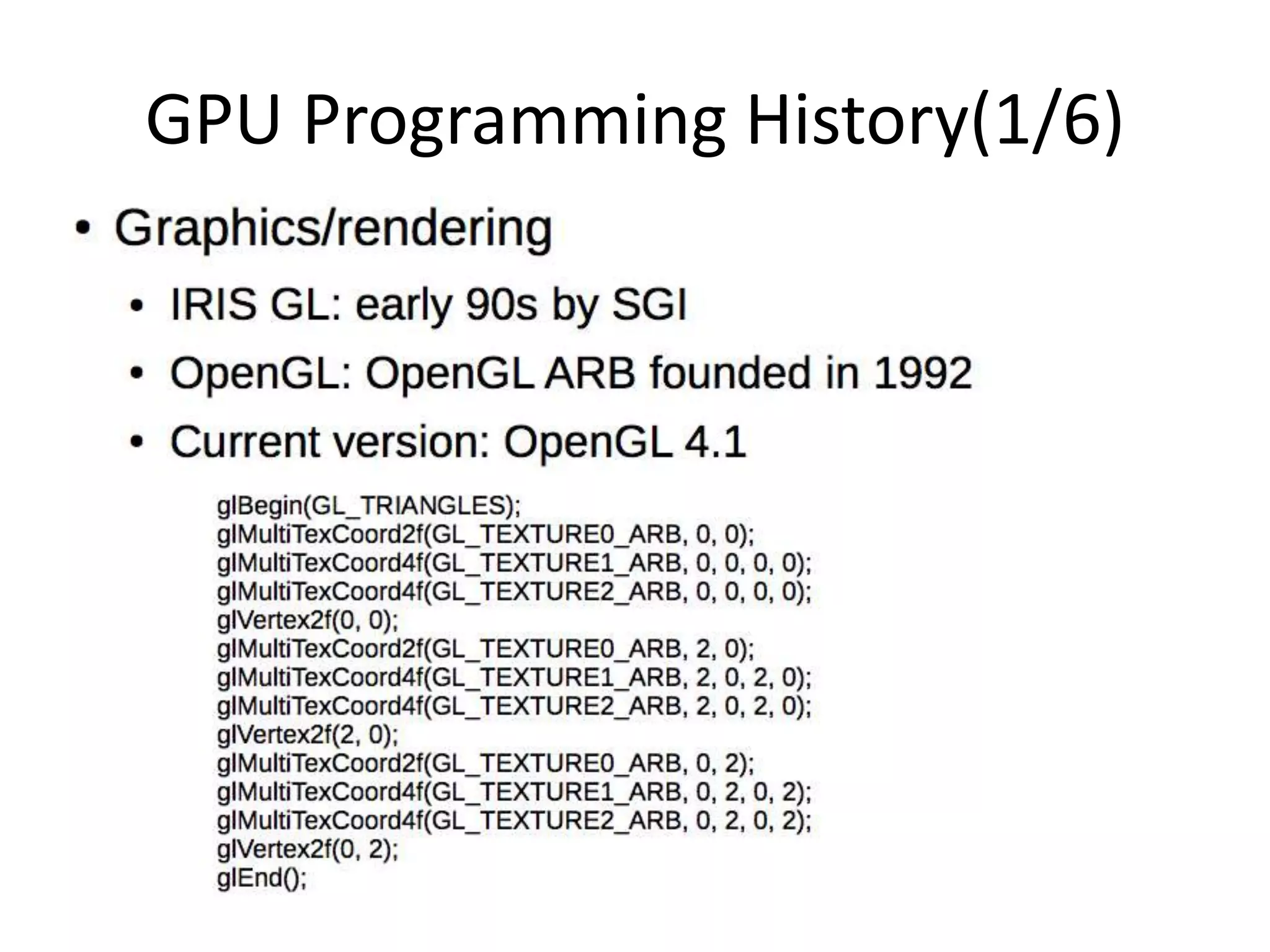 GPU Programming History(1/6)
 