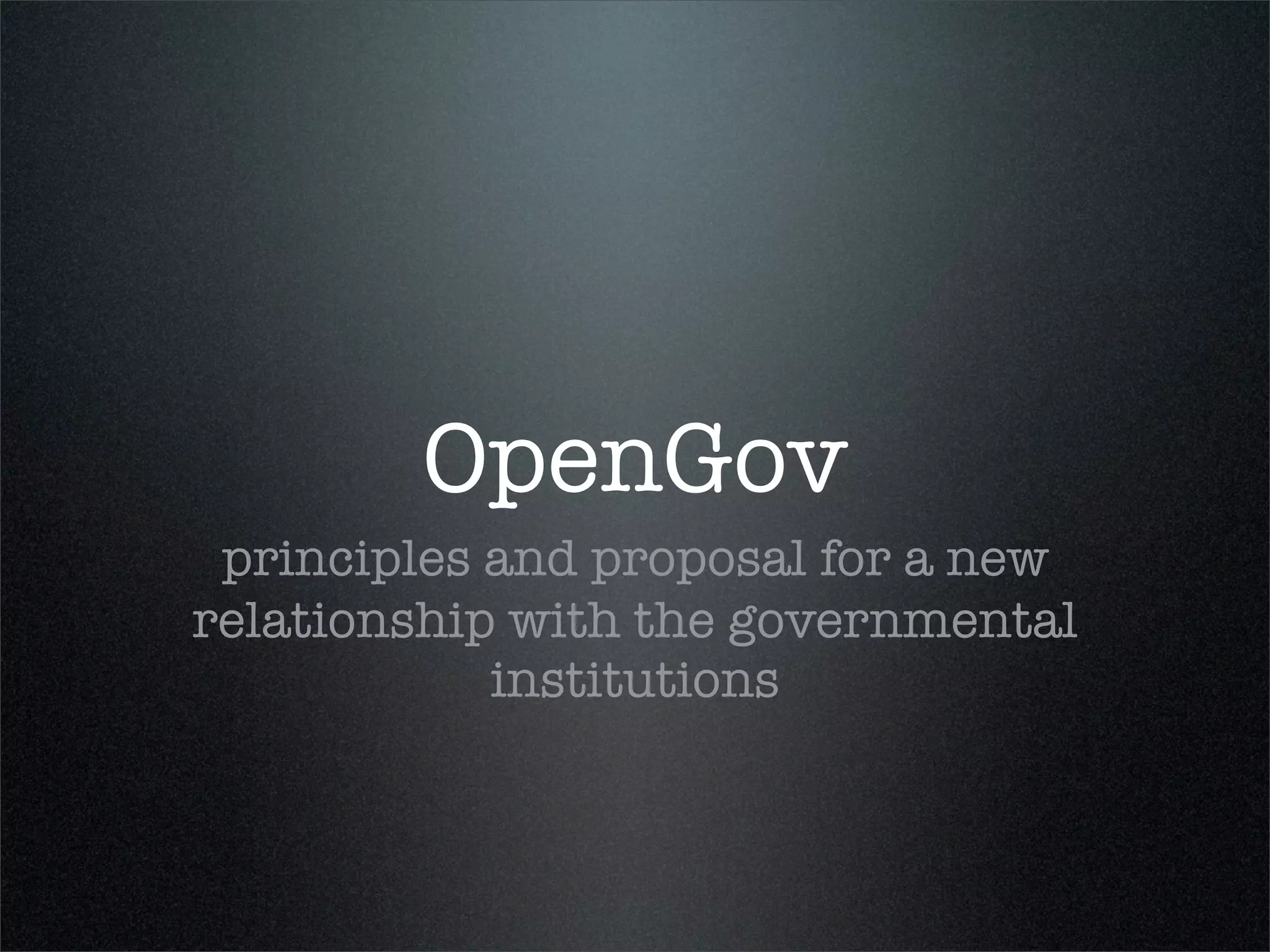 OpenGov and OpenData