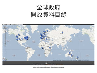全球政府
開放資料目錄




Source: http://datos.fundacionctic.org/sandbox/catalog/map
 