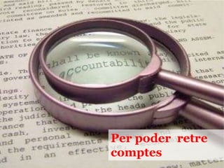  Gràcies als serveis “OpenData” la societat pot accedir quan vulgui i fàcilment a aquestes dades per informar-se o per crear nous serveis, augmentant el valor social i, si és el cas, també el valor comercial d’aquesta informació.Definició