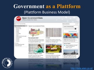Government as a Plattform
   (Plattform Business Model)




                                http://data.wien.gv.at/
 