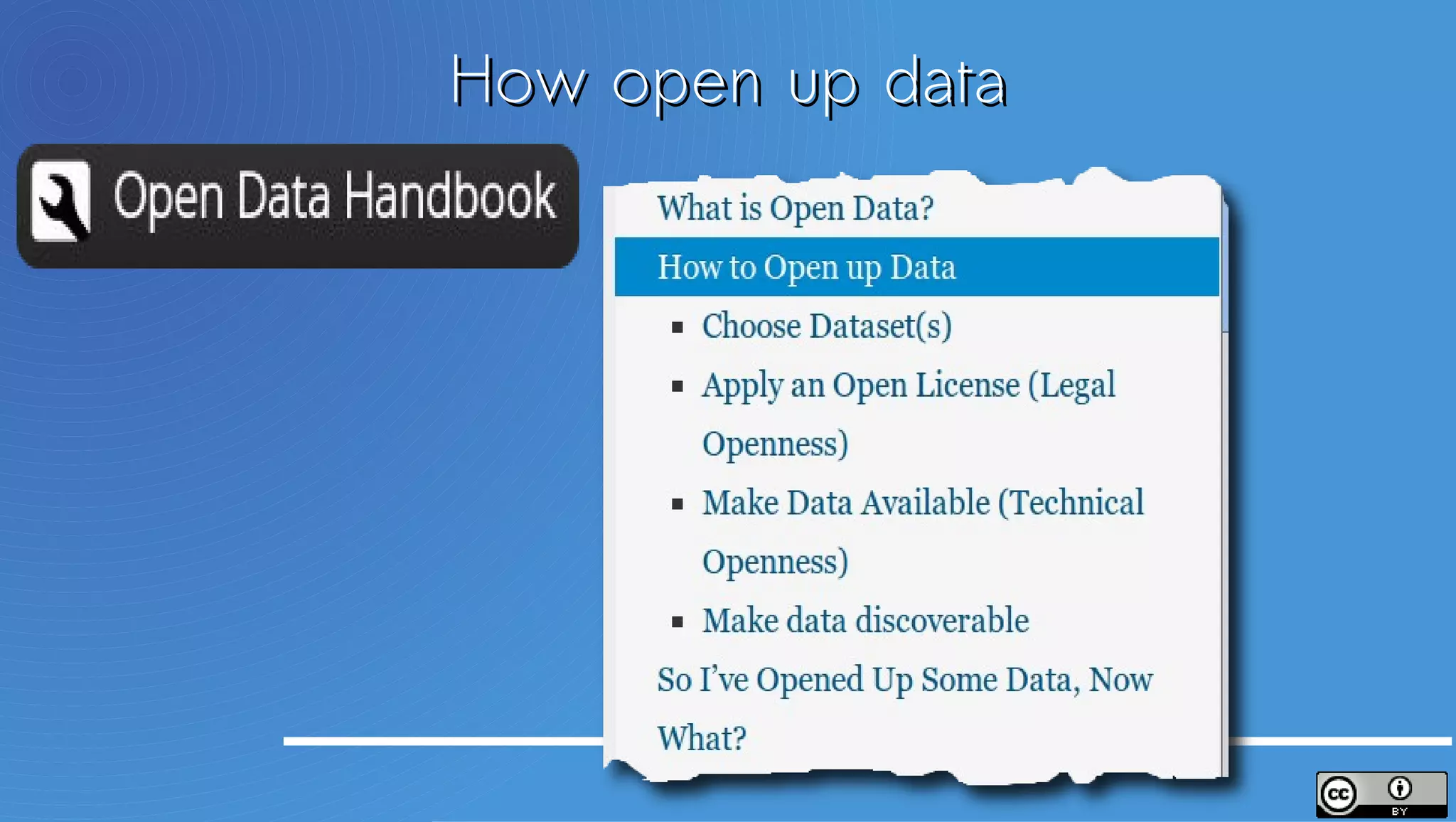 How open up data
 