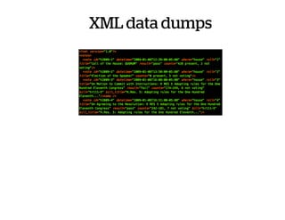 XML data dumps
 