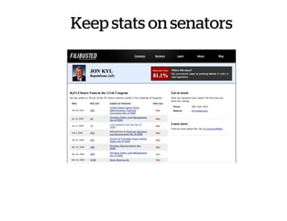 Keep stats on senators
 