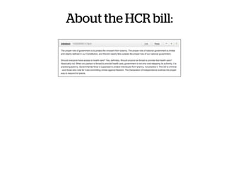 About the HCR bill:
 