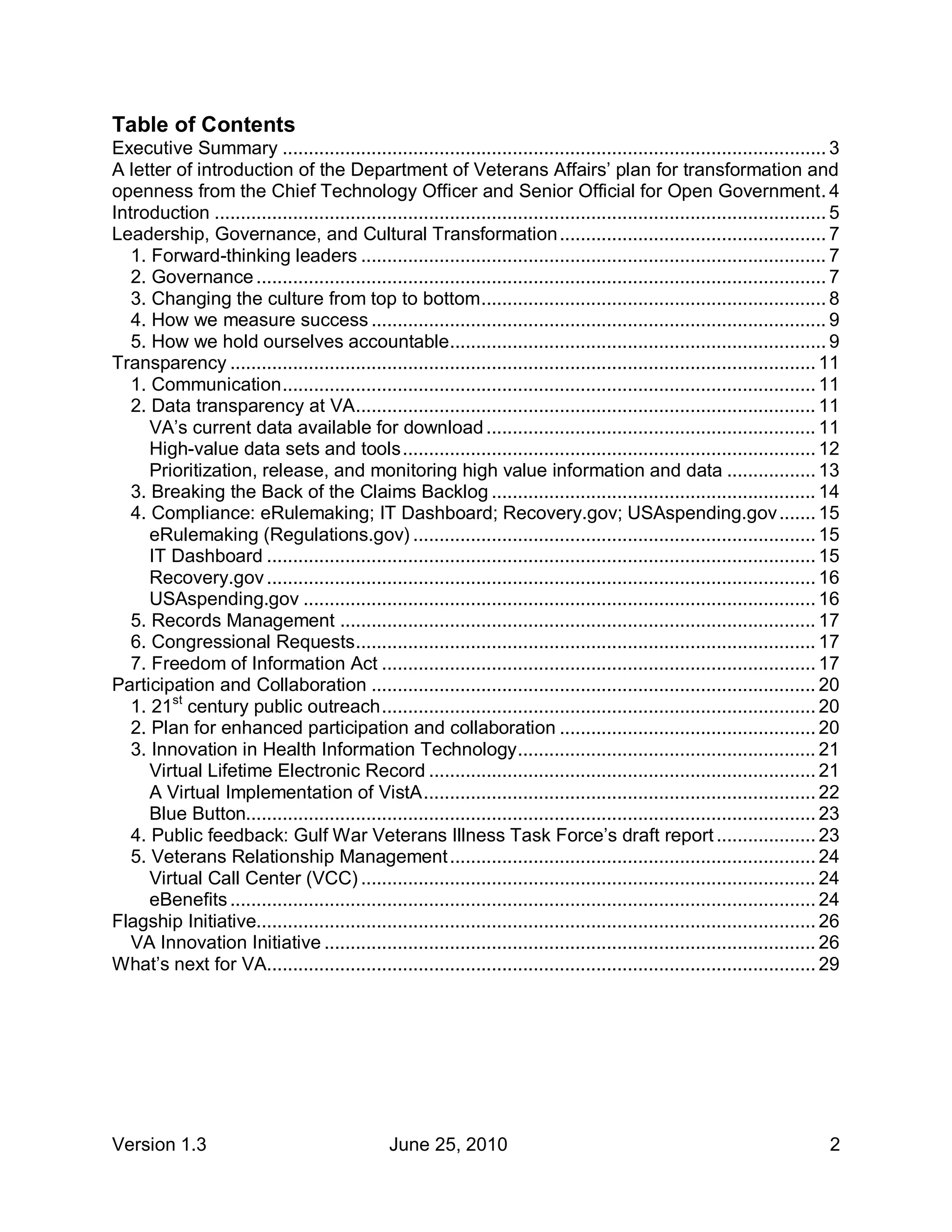 VA Open Govt Plan PDF