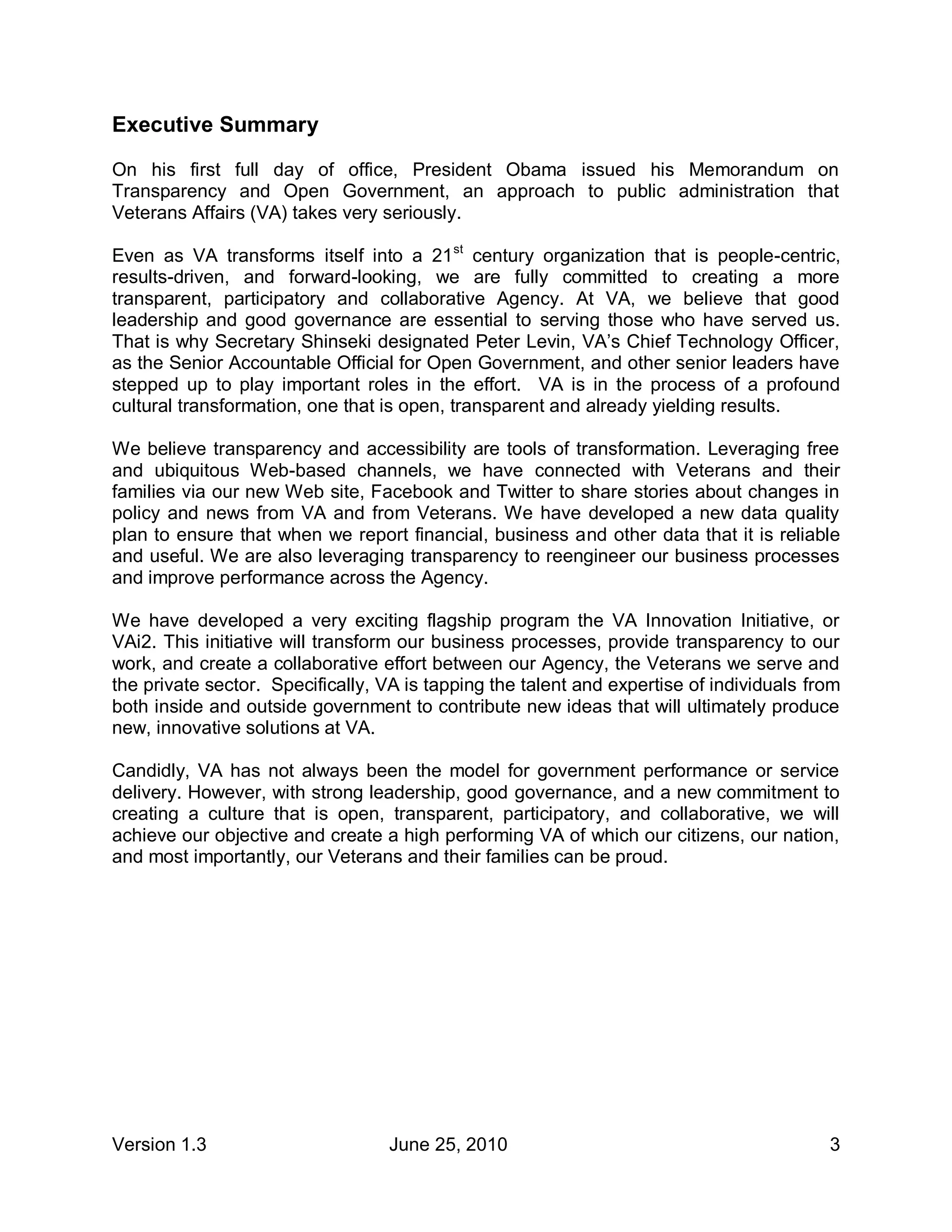 VA Open Govt Plan PDF