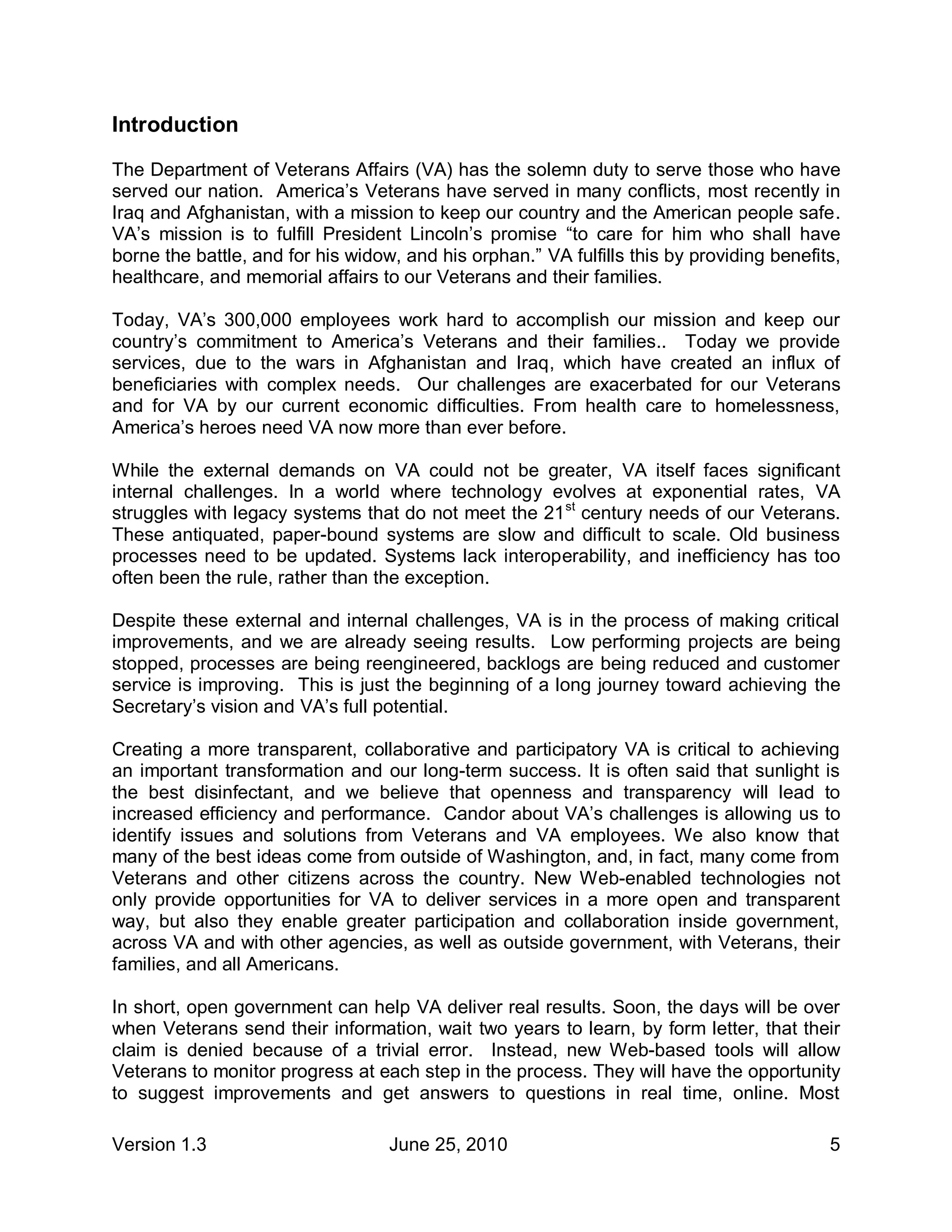 VA Open Govt Plan PDF