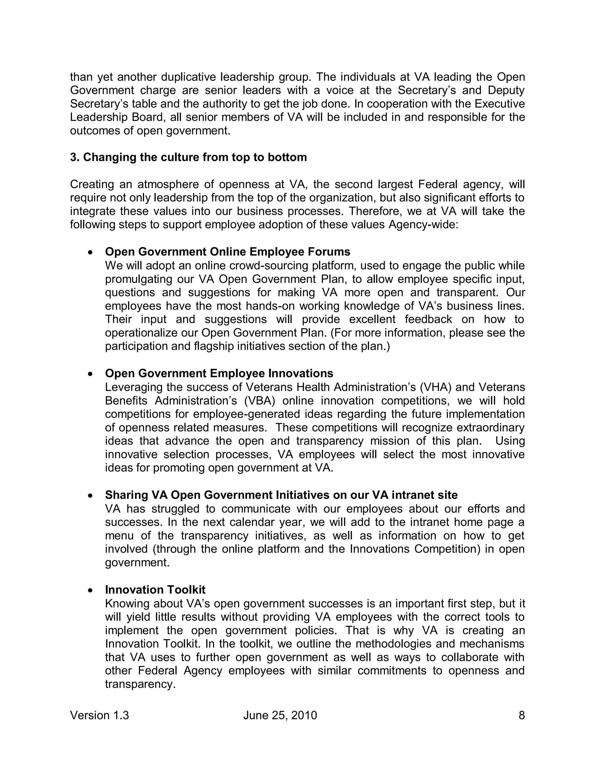 VA Open Govt Plan PDF