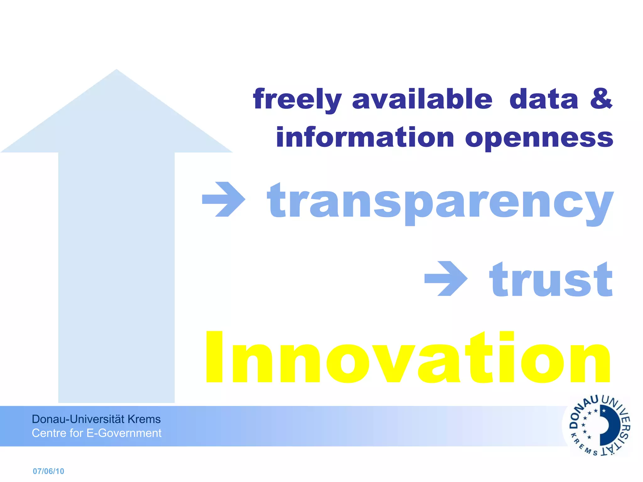 07/06/10 freely available   data & information openness    transparency    trust Innovation 