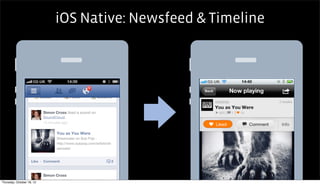 iOS Native: Newsfeed & Timeline




Thursday, October 18, 12
 