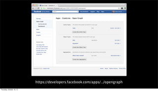 https://developers.facebook.com/apps/.../opengraph
Thursday, October 18, 12
 