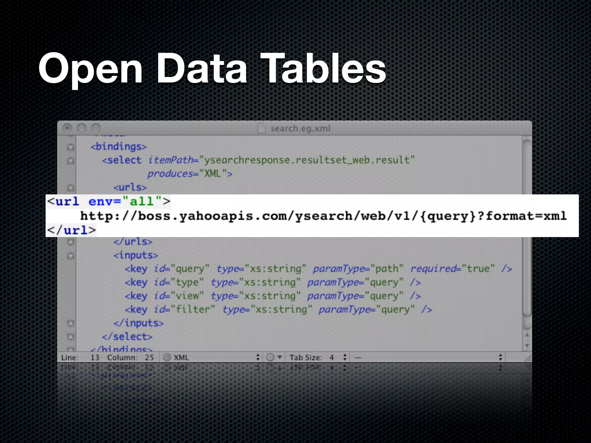 Open Data Tables
 