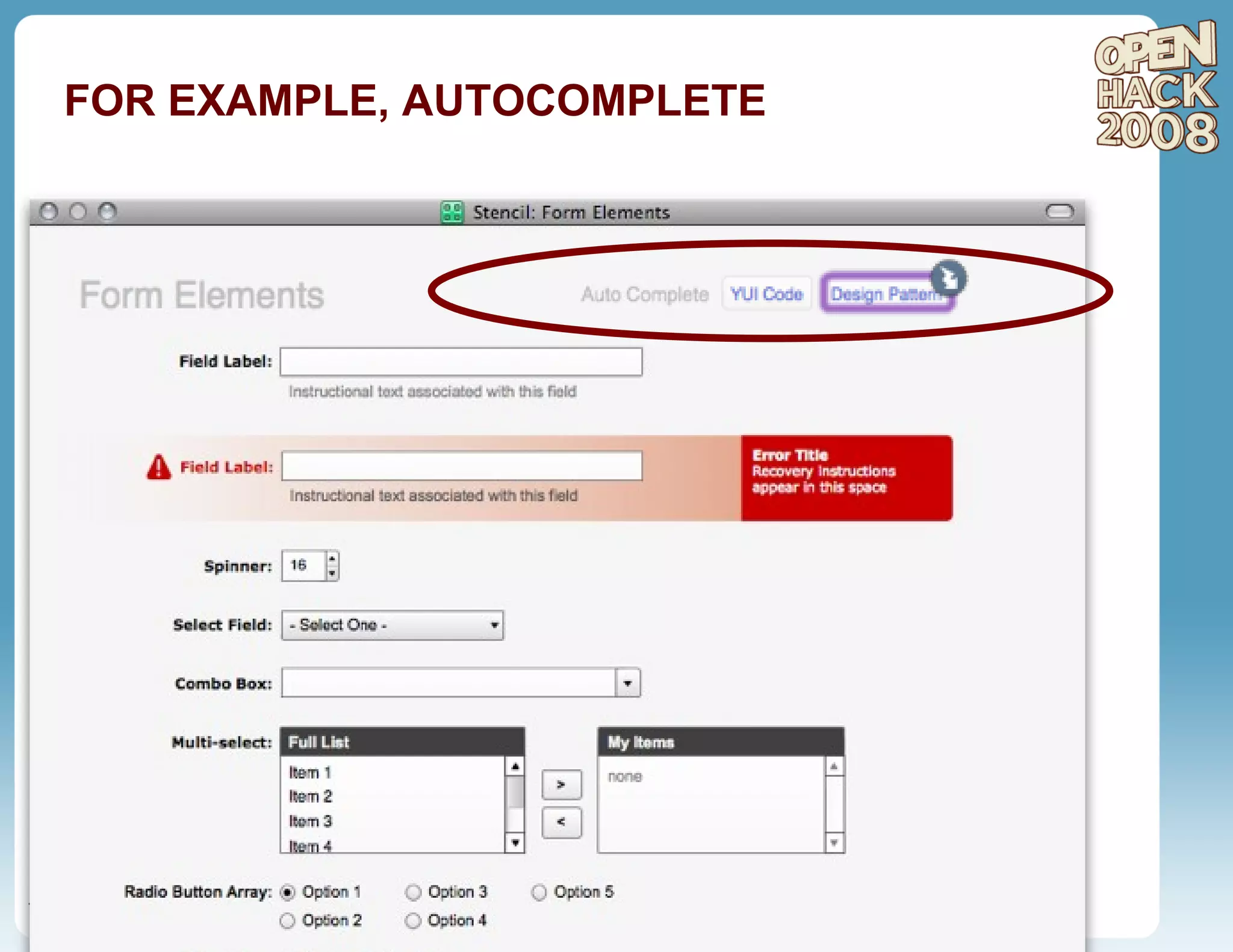 FOR EXAMPLE, AUTOCOMPLETE 